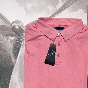 PGA Tour Pink Pattern 3 Button Golf Shirt